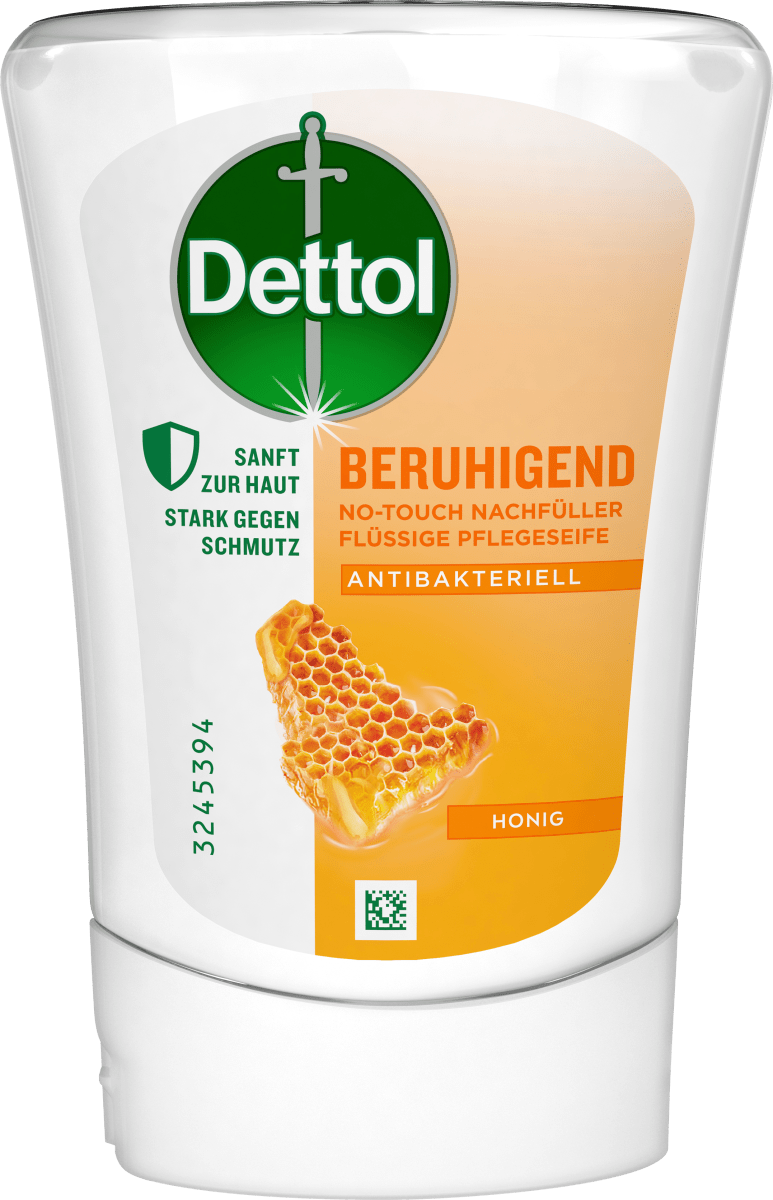 Dettol Sanft zur Haut Flüssige Handseife No-Touch Nachfüller Honig, 250 ml