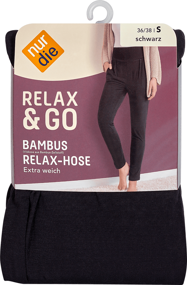 nur die Relax \u0026 Go Bambus Relax-Hose Damen schwarz, Gr. 36/38, 1 St | dm.at