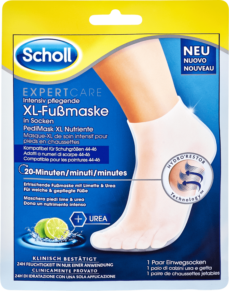 Scholl ExpertCare Intensiv pflegende XL-Fußmaske (1 Paar), 2 St