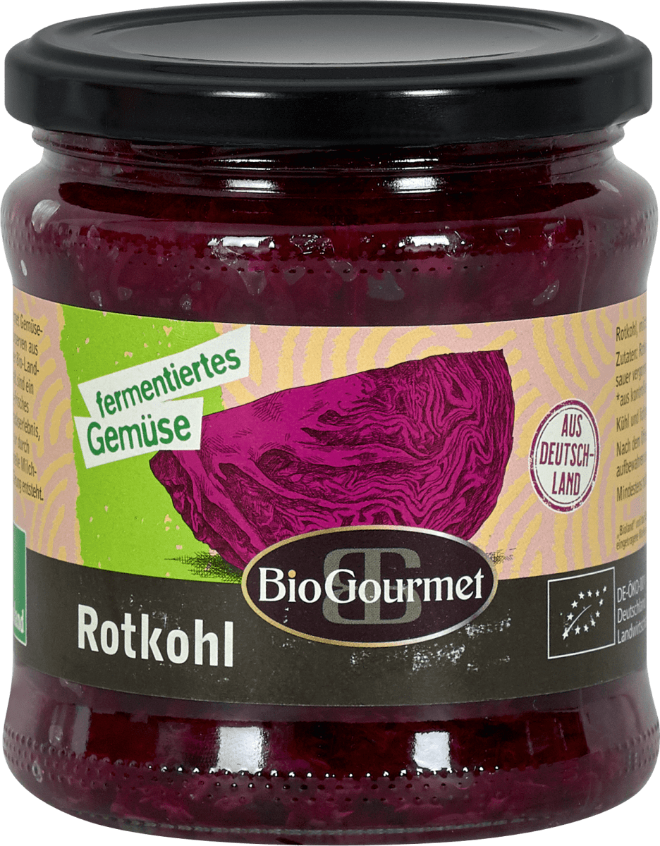 BioGourmet Fermentiertes Gemüse Rotkohl, 0,33 kg | dm.at