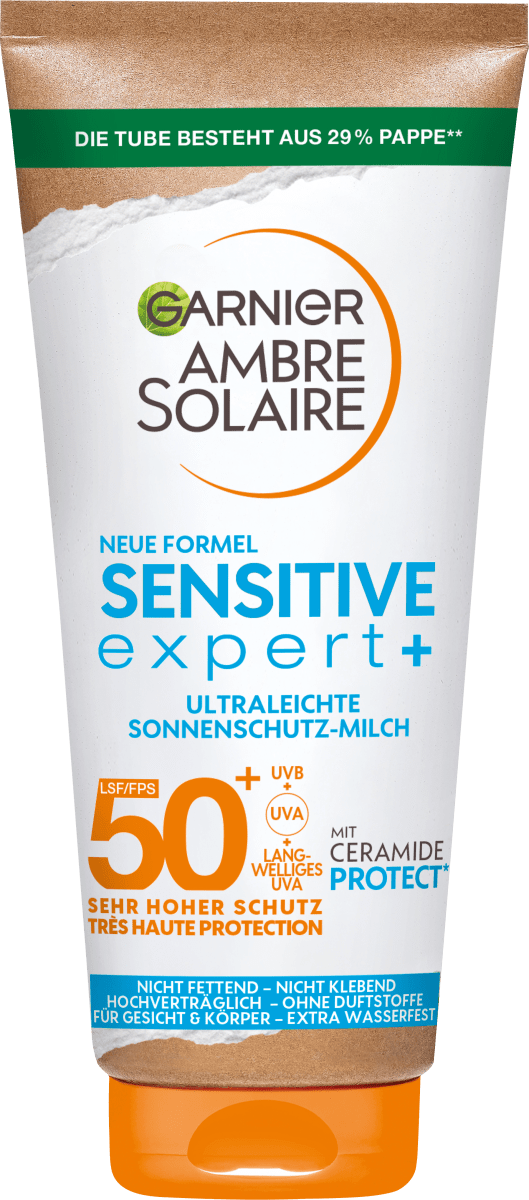 50+, 175 Solaire Garnier Ambre ml expert+ Sonnenschutz-Milch LSF Sensitive Ultraleichte
