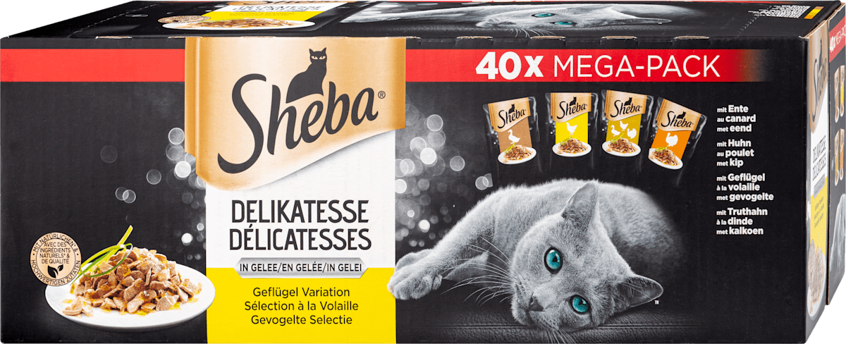 Whiskas Mega Pack 1+ sélection de volaille en gelée 40 x 85 g