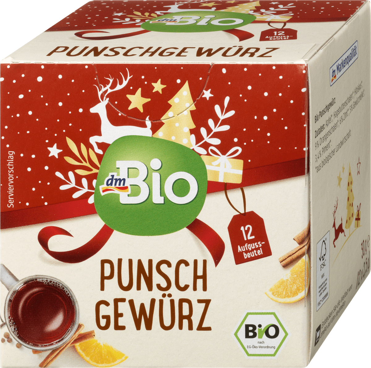 dmBio Teemischung Punsch Gewürz (12 Beutel), 30 g dauerhaft günstig ...