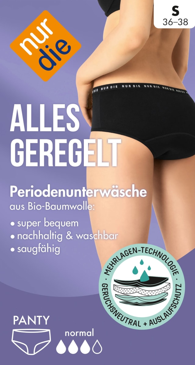 Alles Geregelt Periodenunterwäsche Panty schwarz, Gr. S 36-38, 1 St