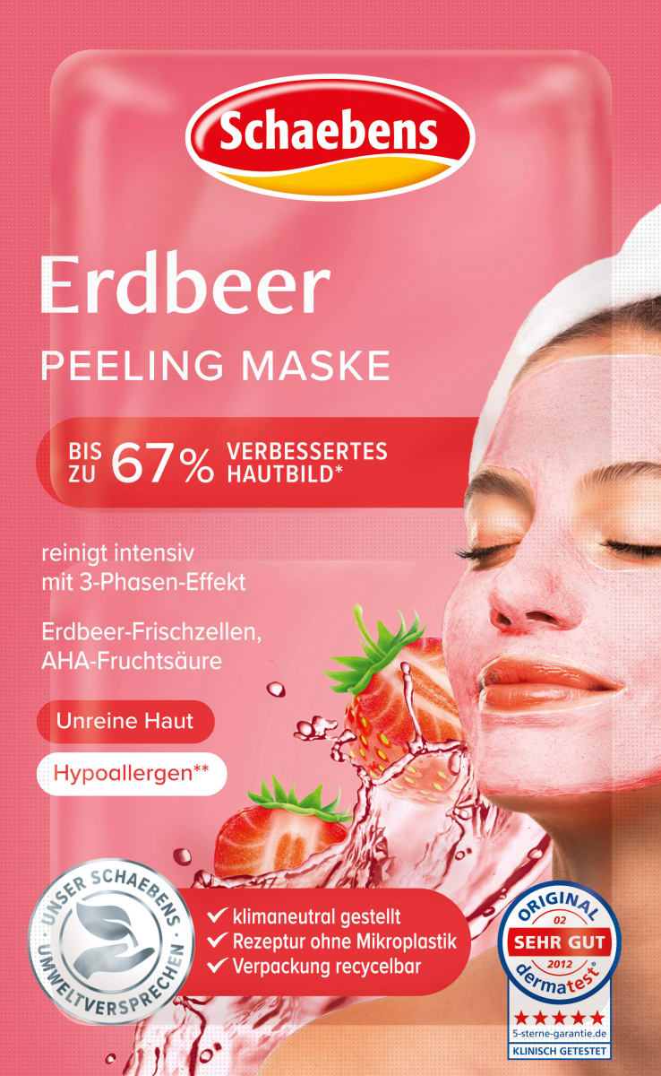 Schaebens Gesichtsmaske Erdbeer Peeling (2x6 ml), 12 ml dauerhaft