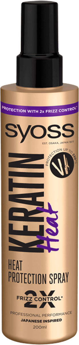 syoss sprej pro kontrolu účesu Keratin Heat Protect, 200 ml | dm.cz