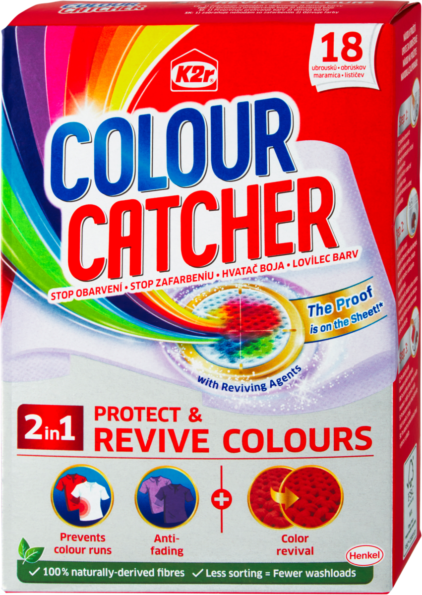 K2r prací ubrousky Colour Catcher 2v1 Protect & Revive Colours, 18