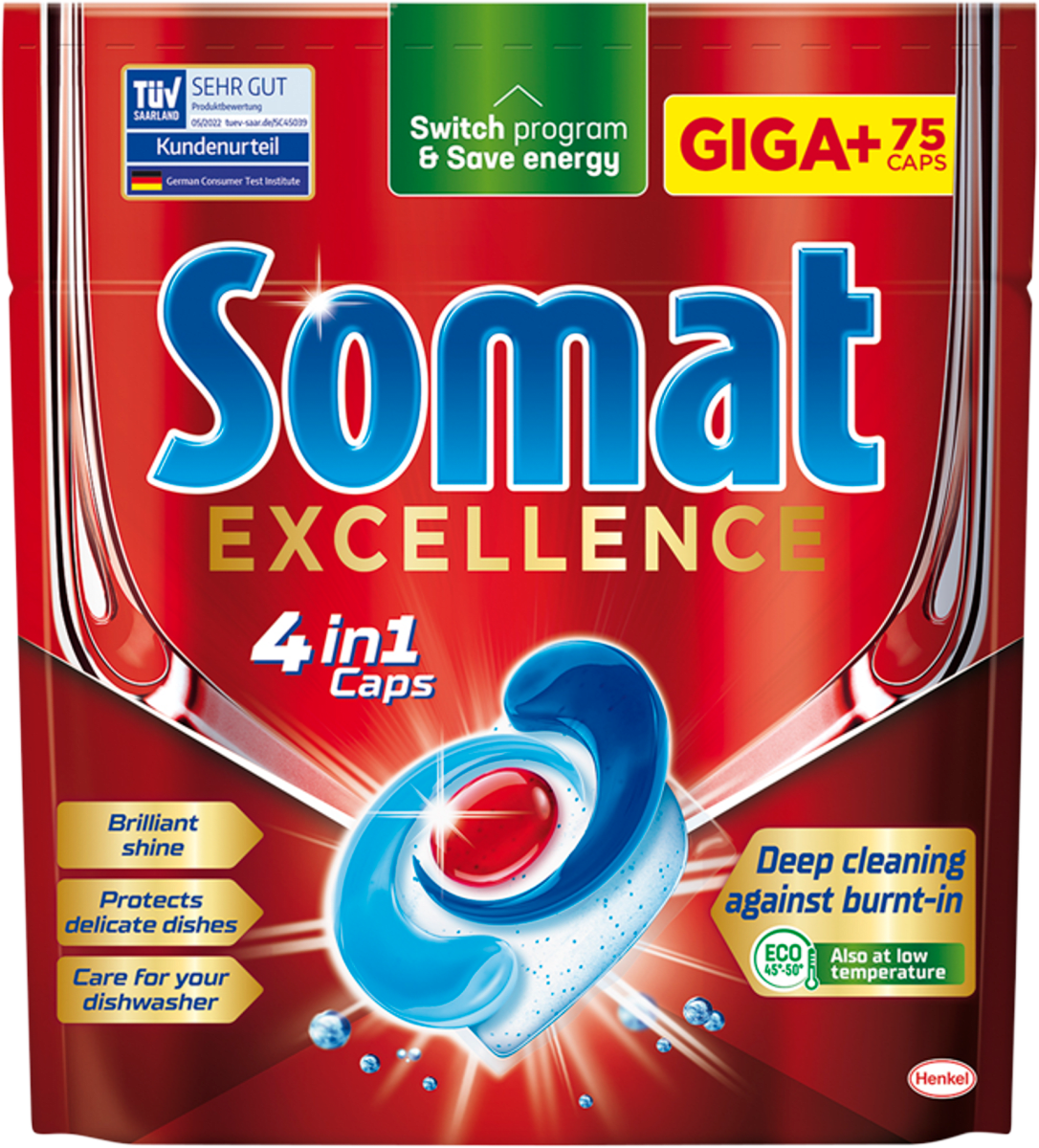 Somat Excellence kapsle do myčky, 75 ks