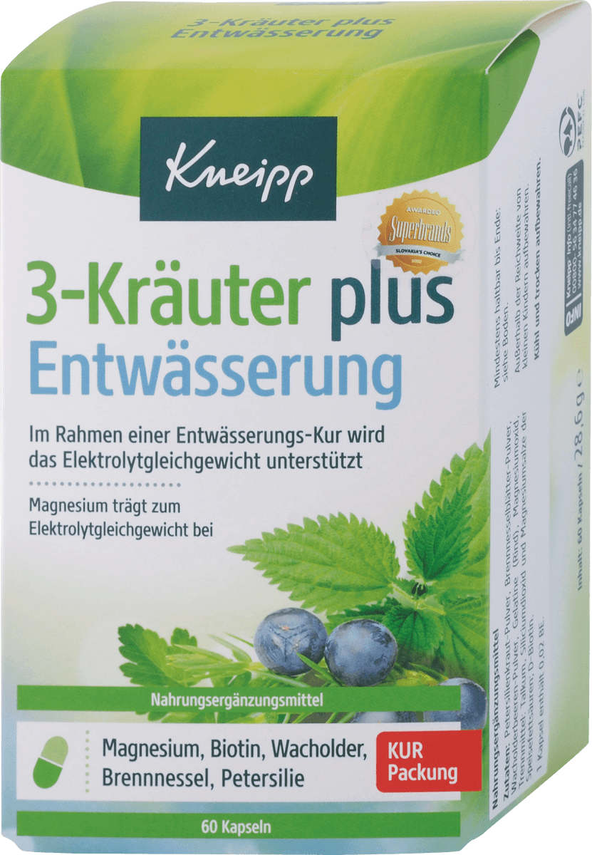 Kneipp 3-Kräuter Entwässerung plus Kapseln, 60 St dm Dauerpreis ...