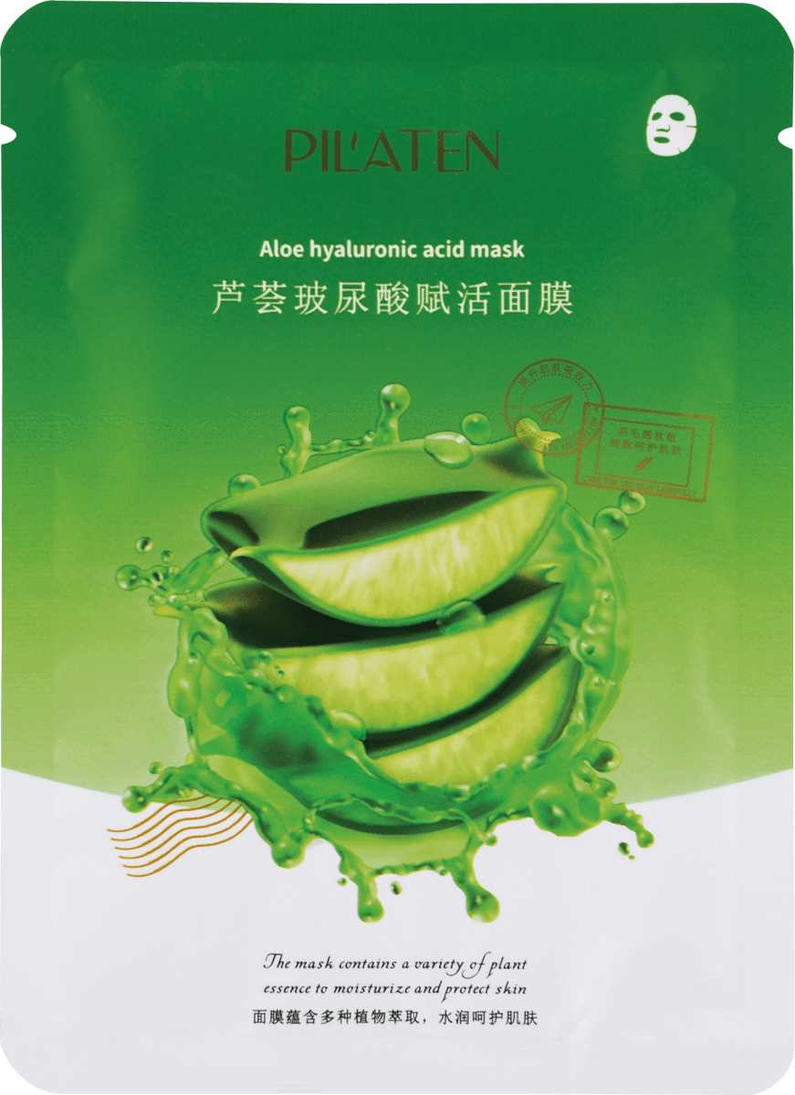 Pilaten Textilná pleťová maska Aloe hyaluronic acid, 1 ks trvalo