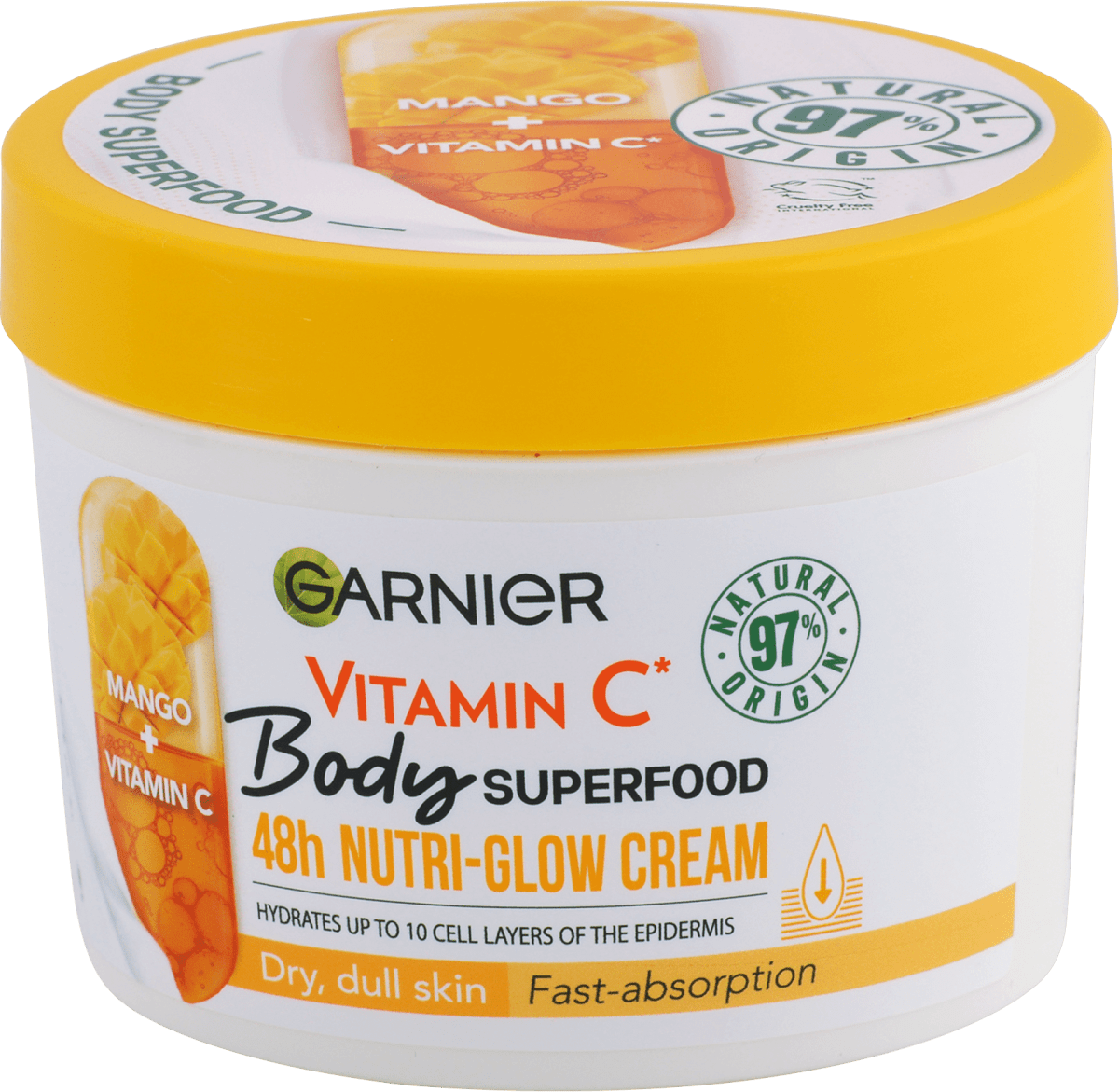 Garnier Telový Krém Body Superfood Nutri Glow Mango Vitamin C 380 Ml