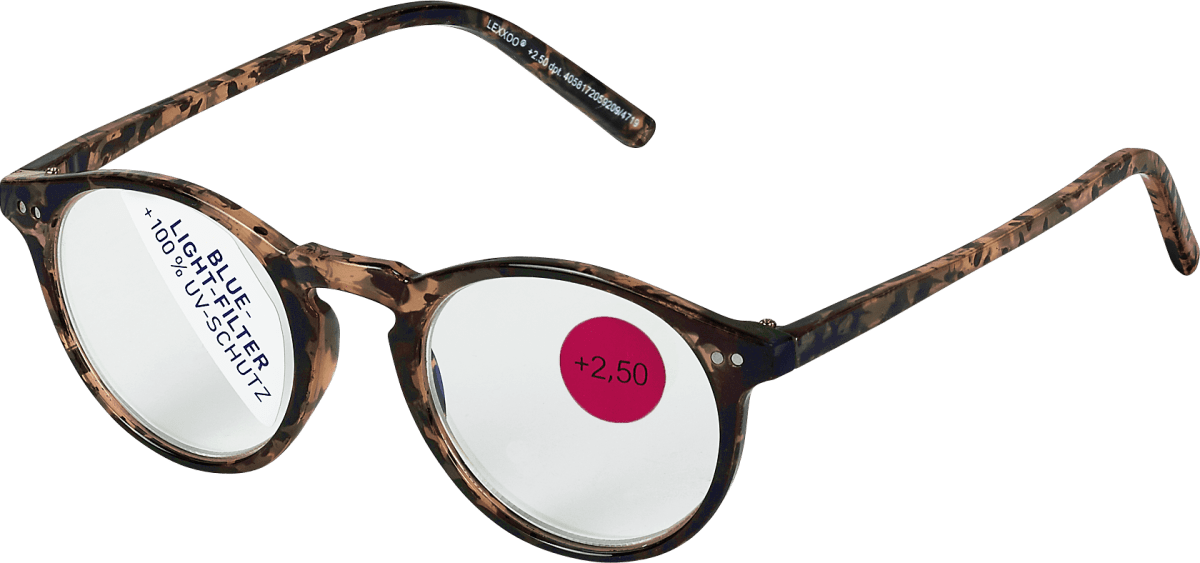 Fertig-Lesebrille mit Blue-Light-Filter +2.50, 1 St