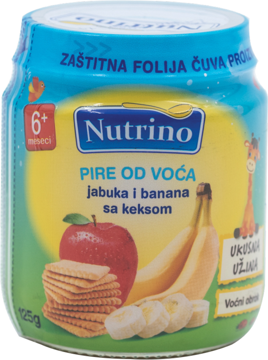 Nutrino Kašica za bebe jabuka i banana sa keksom, 125 g trajno