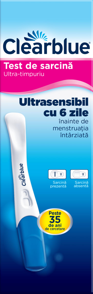 Clearblue Test de sarcin Ultra timpuriu 10 mUI rezultate cu 6 zile mai devreme 1 buc dm.ro