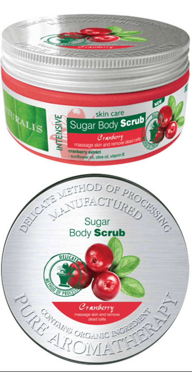 Naturalis Scrub de corp merișoare, 300 g cumpără întotdeauna ieftin pe