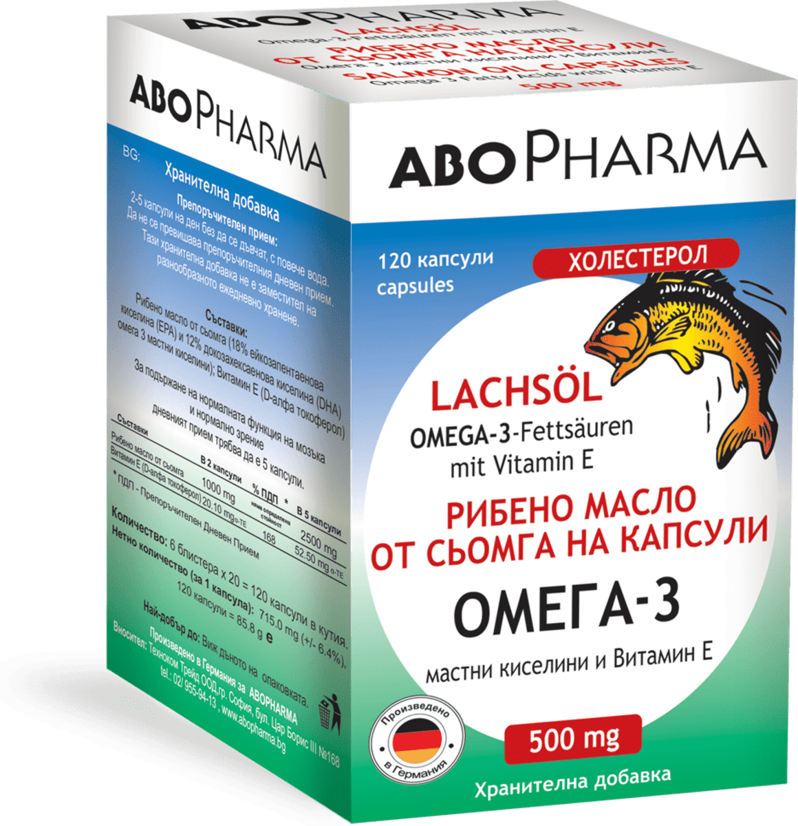 ABOPHARMA Омега-3 Рибено масло от сьомга, 120 бр. Пазарувайте трайно ...
