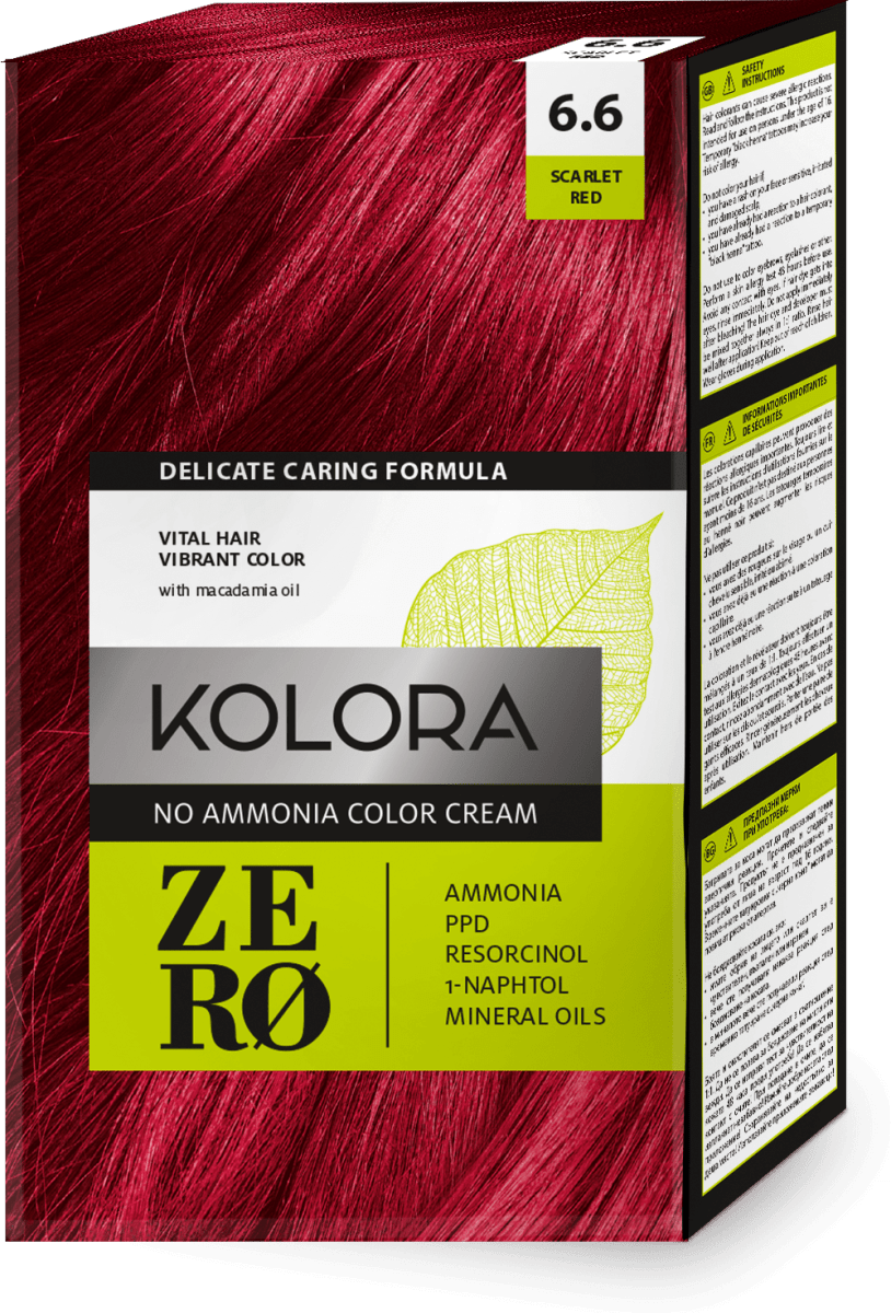 KOLORA ZERO Боя за коса без амоняк - Nr. 6.6 Scarlet Red, 1 бр ...