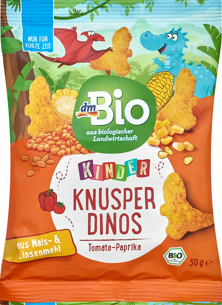 dmBio Kinder Knusper Dinos Tomate-Paprika, 30 g | dm.at