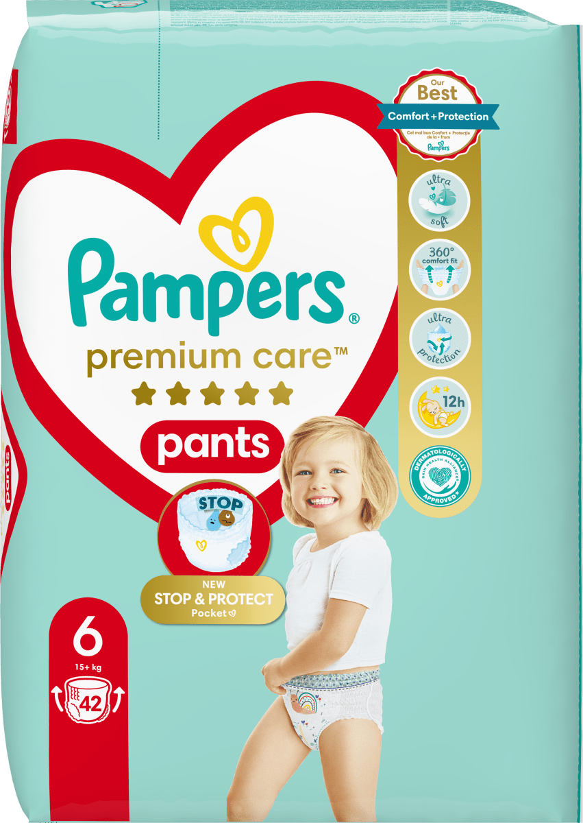 Pampers Premium Care Гащички Premium Care, размер 6 (15+ kg), 42 бр ...
