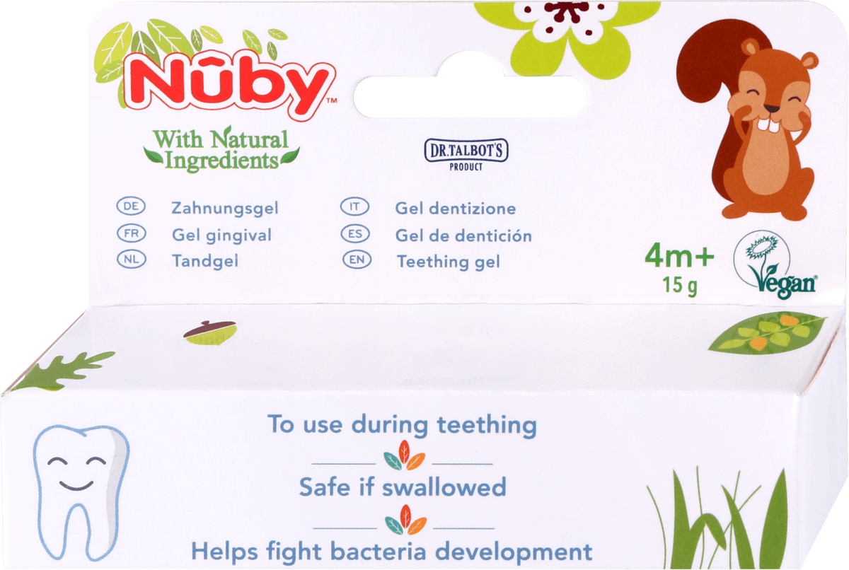 Nüby baby gel za zube, 4 + mj., 15 g dm.hr