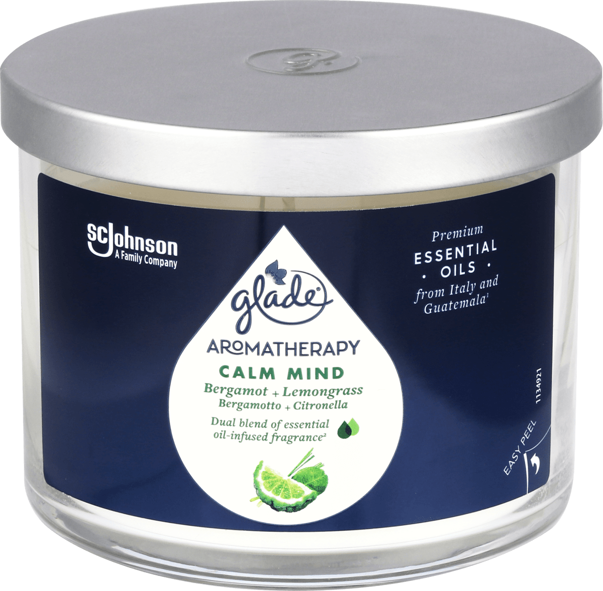 glade Aromatherapy Calm Mind mirisna svijeća bergamot i limunska