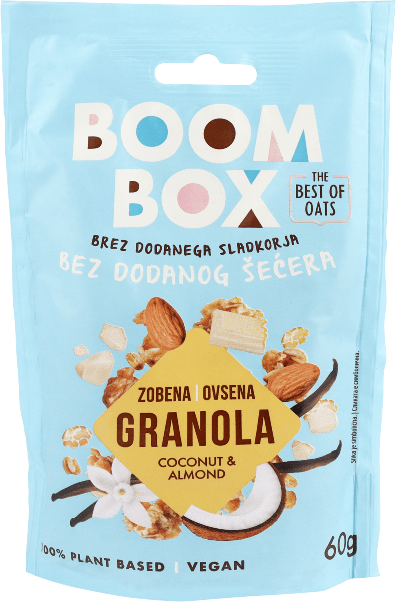 BOOM BOX Zobena granola kokos i bademi, 60 g trajno povoljna online