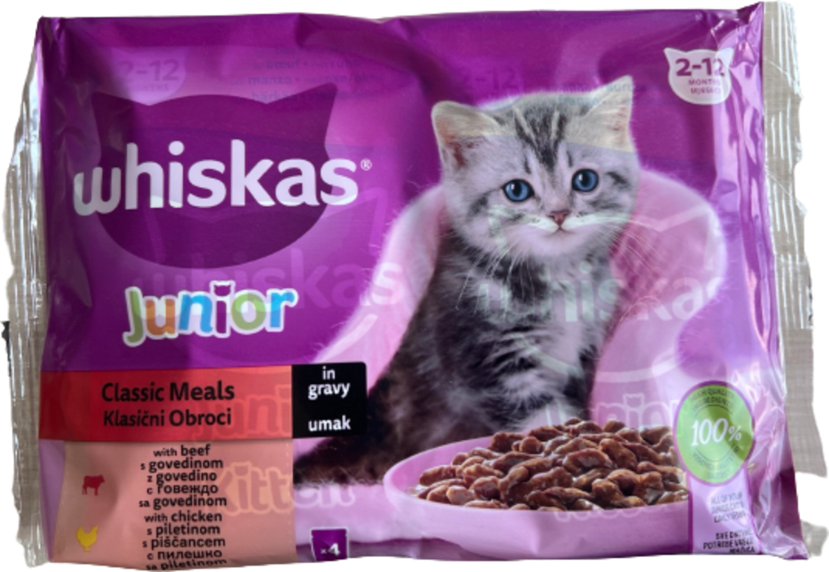 Whiskas Junior hrana za mačiće govedina i piletina, 340 g trajno