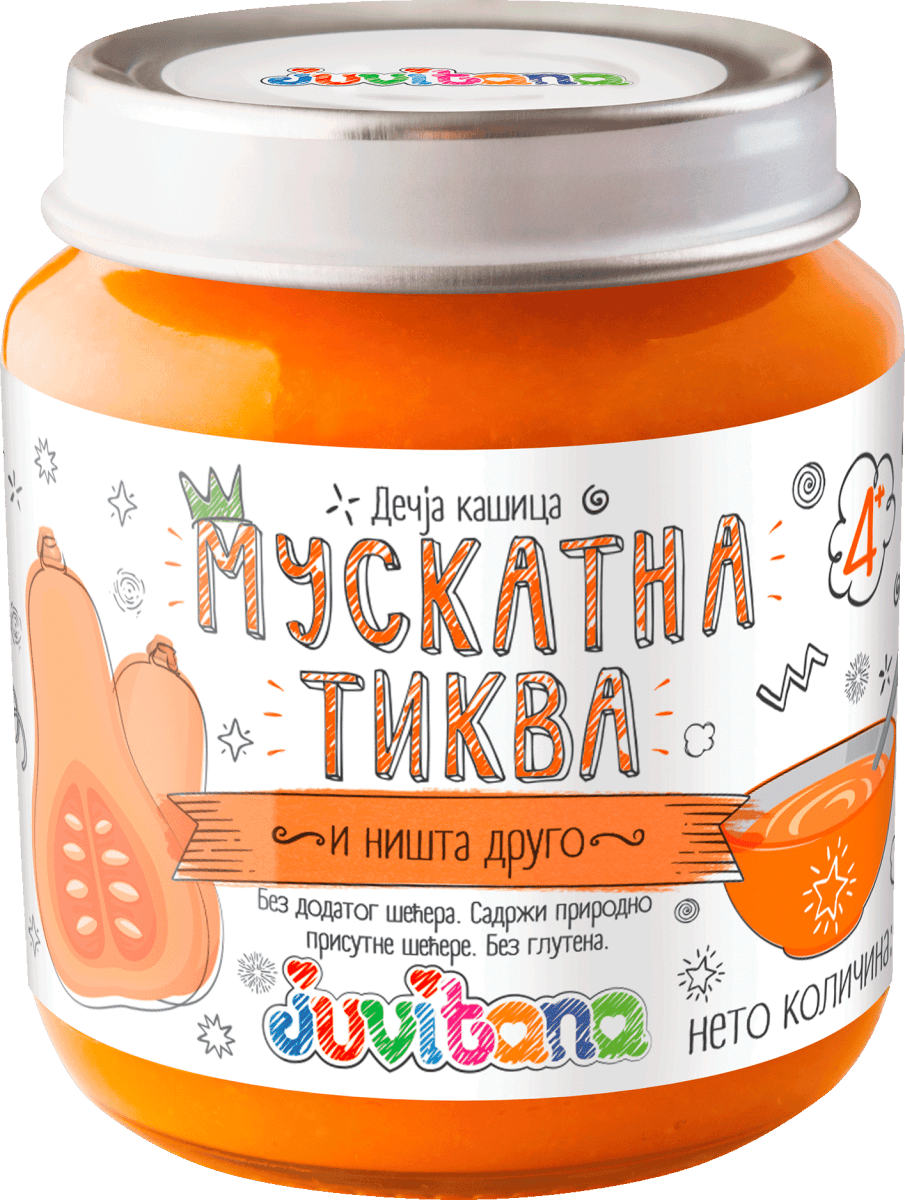 juvitana Dečija kašica muskatna tikva, od 4. meseca, 128 g uvek