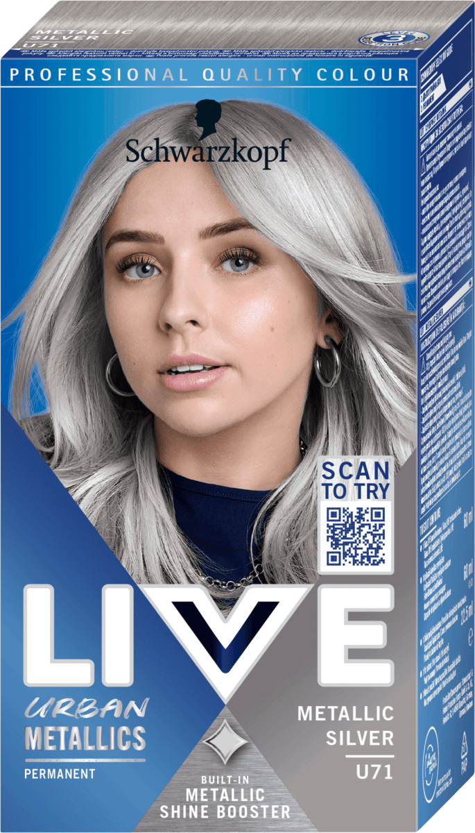 Schwarzkopf Live Boja za kosu U71 Metalik srebrna, 1 kom uvek
