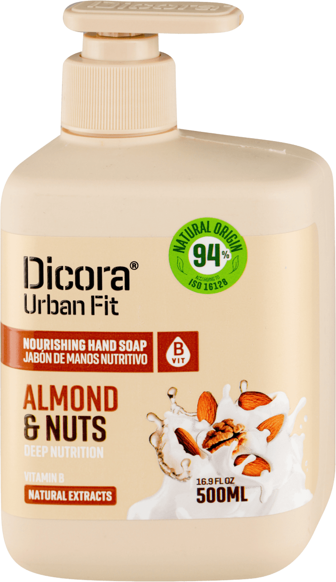 Dicora Urban Fit Almond & Nuts Deep Nutrition Nourishing Hand Soap 500ml  16.9 Fl Oz NEW 