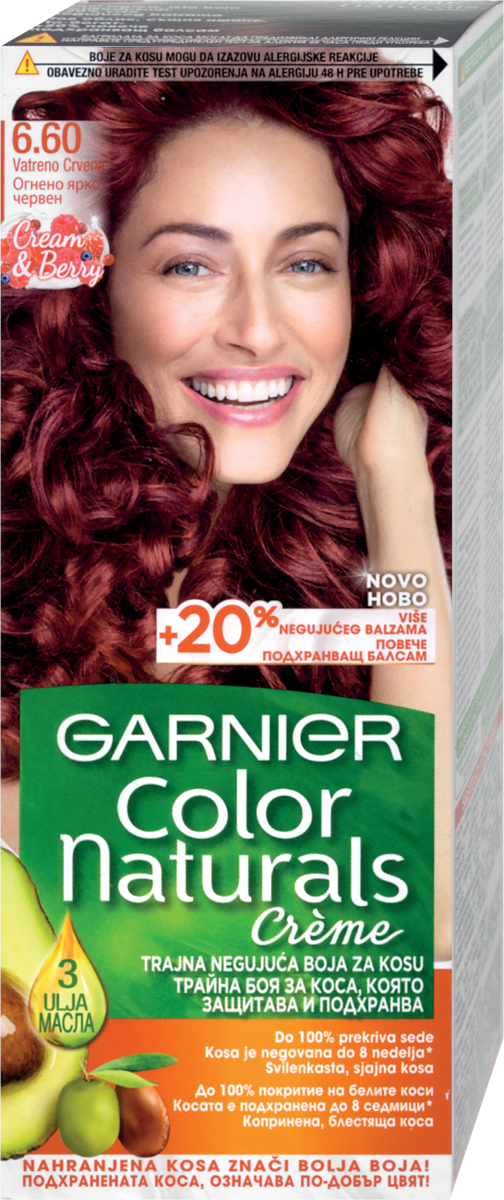 GARNIER Color naturals Boja za kosu br. 6.60 Vatreno crvena, 1 kom