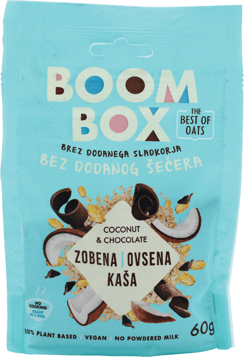 BOOM BOX OVSENA KAŠA kokos i čokolada, 60 g uvek povoljna online