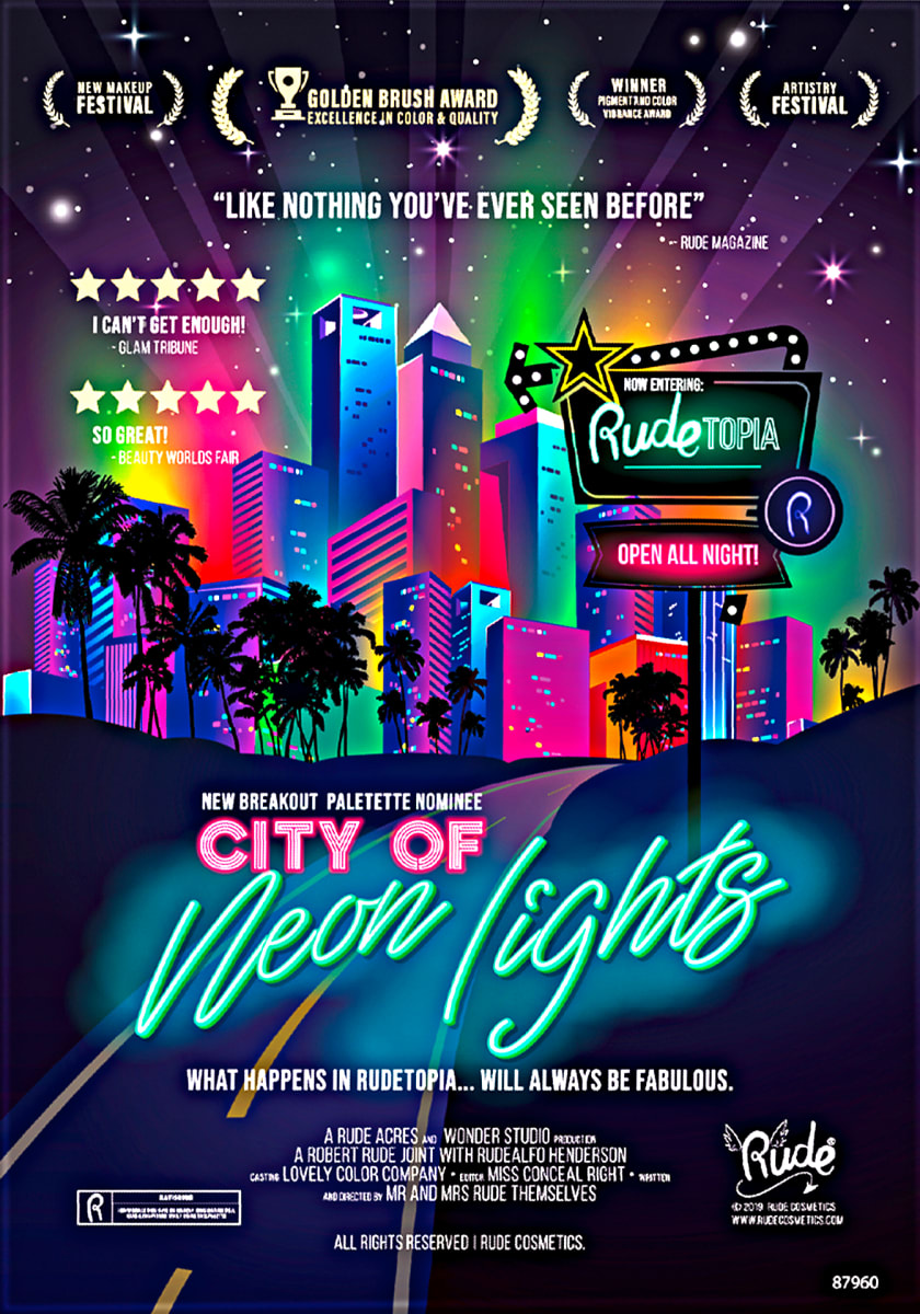 Rude CITY OF Neon Lights paleta senki za oči, 18 g dm.rs