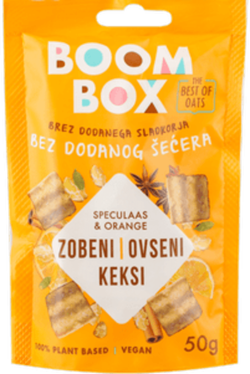 BOOM BOX OVSENI KEKS pomorandža i speculaas, 50 g uvek povoljna
