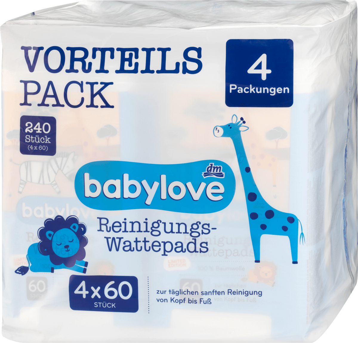 babylove Reinigungs-Wattepads 4x60 St, 240 St dauerhaft günstig online  kaufen