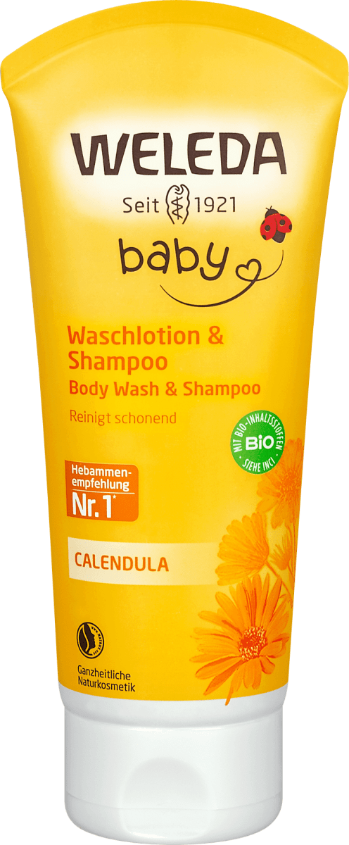 Weleda Baby Waschlotion Shampoo Calendula 200 ml dm.at