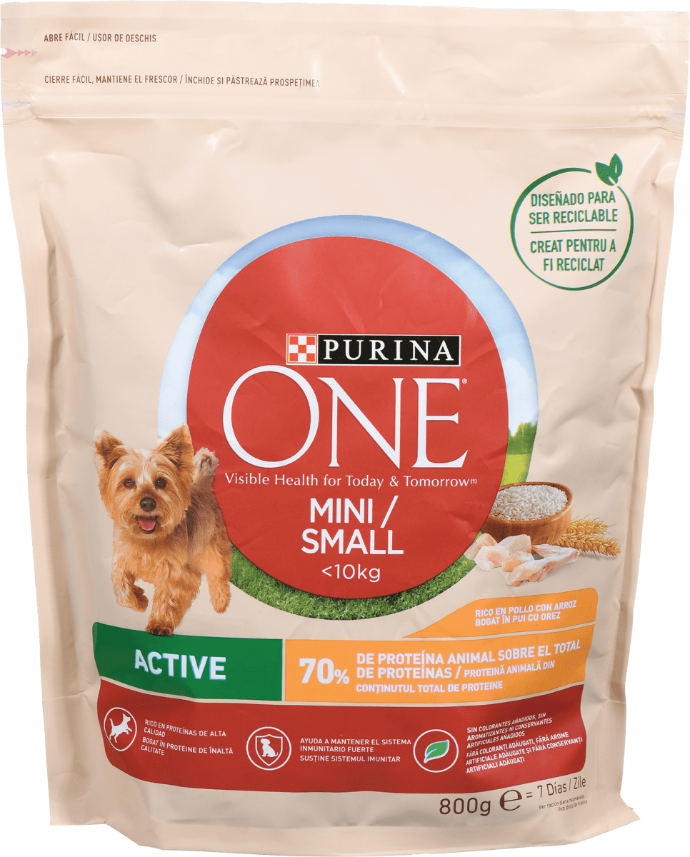 PURINA ONE Suha hrana za pse Mini Active piletina i riža 800 g