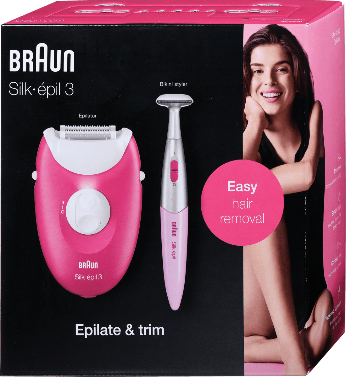 Braun Epilator 3420 in damski prirezovalnik Bikini FG 1100, 1 kos
