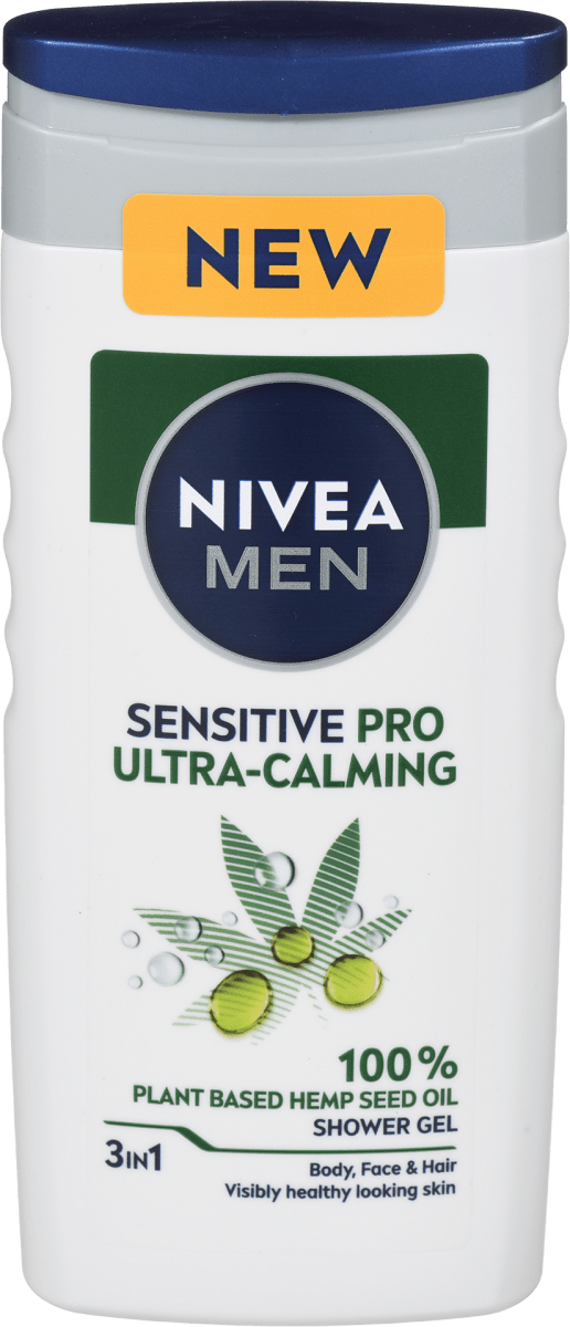 NIVEA MEN Sensitive Duschgel Mit Hanfsamenöl - 400 Ml, Für Empfindliche Haut