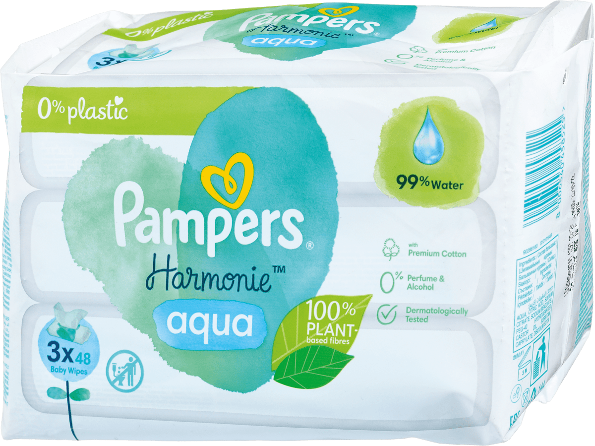 Pampers Harmonie aqua baby vlažne maramice, 144 kom uvek povoljna