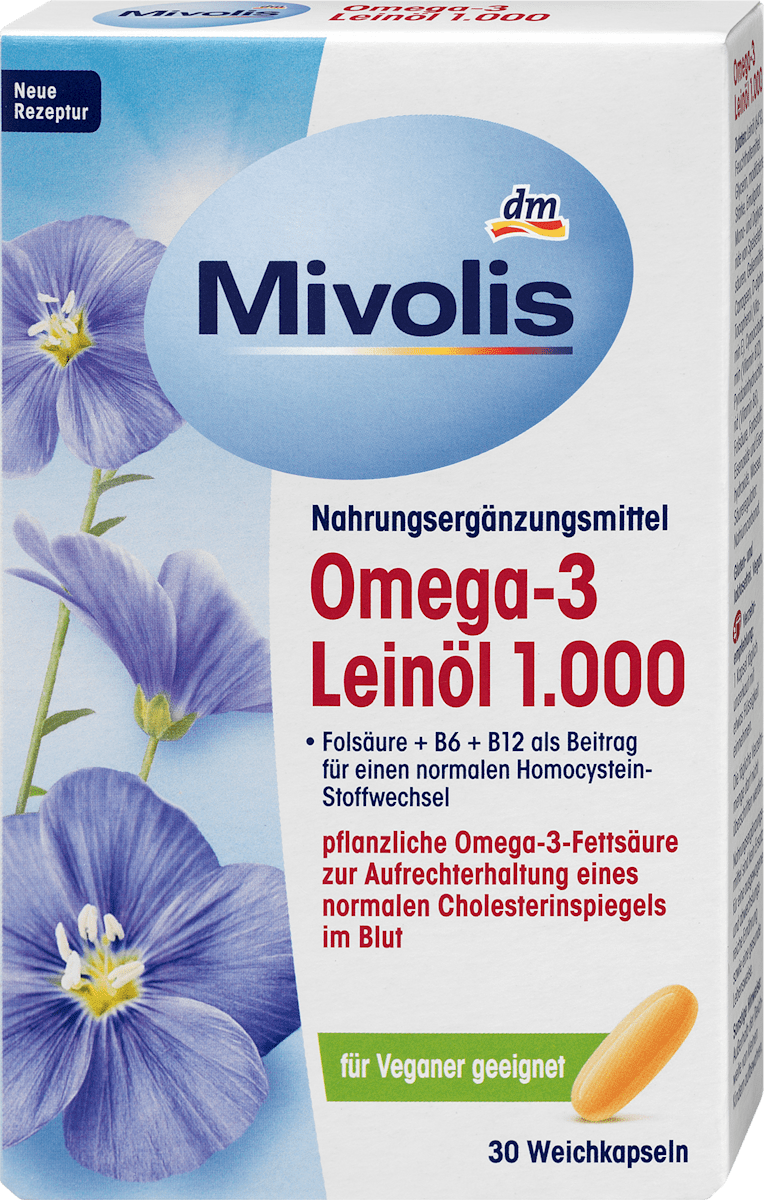Mivolis Kapsule omega3 laneno ulje s vitaminom E, B6, B12 i folnom