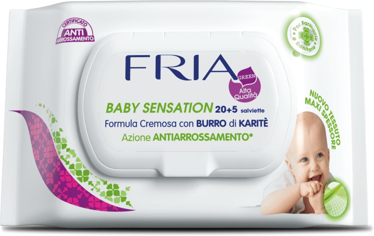 FRIA Baby Sensation Salviette con burro di karité, 25 pz Acquisti online  sempre convenienti