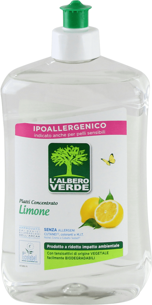 L'ALBERO VERDE Detersivo concentrato per piatti al limone, 500 ml