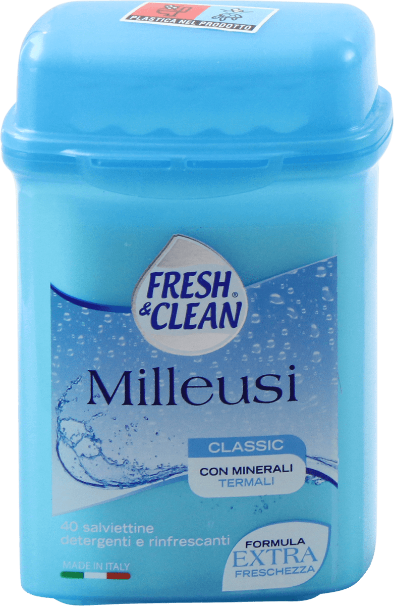 Fresh & Clean Milleusi Disinfettanti Salviettine Umidificate ad Azione  Antibatterica - 60 Pezzi - Profumeria Online