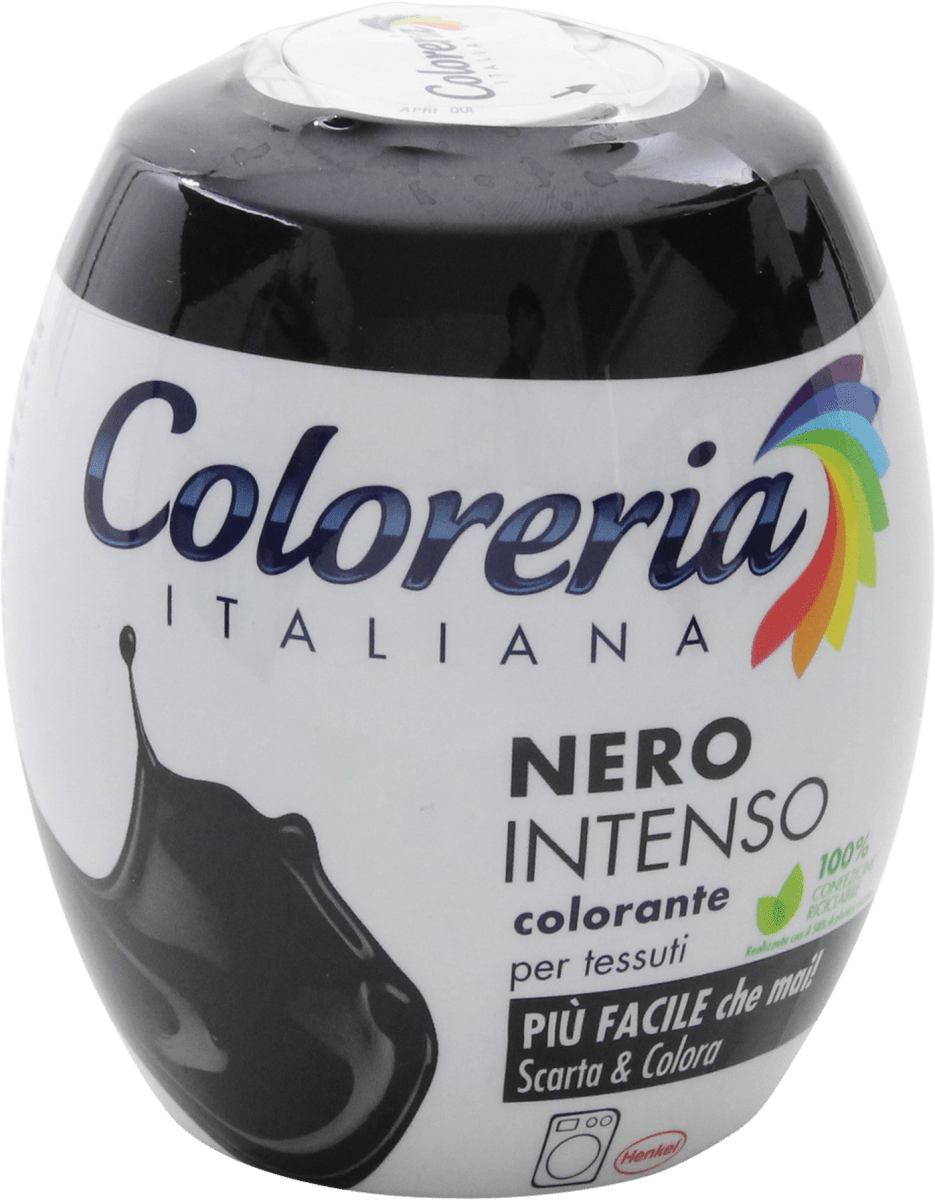 Coloreria Italiana Grey Colorante Tessuti e Vestiti in Lavatrice, Nero  Intenso, 1 Confezione