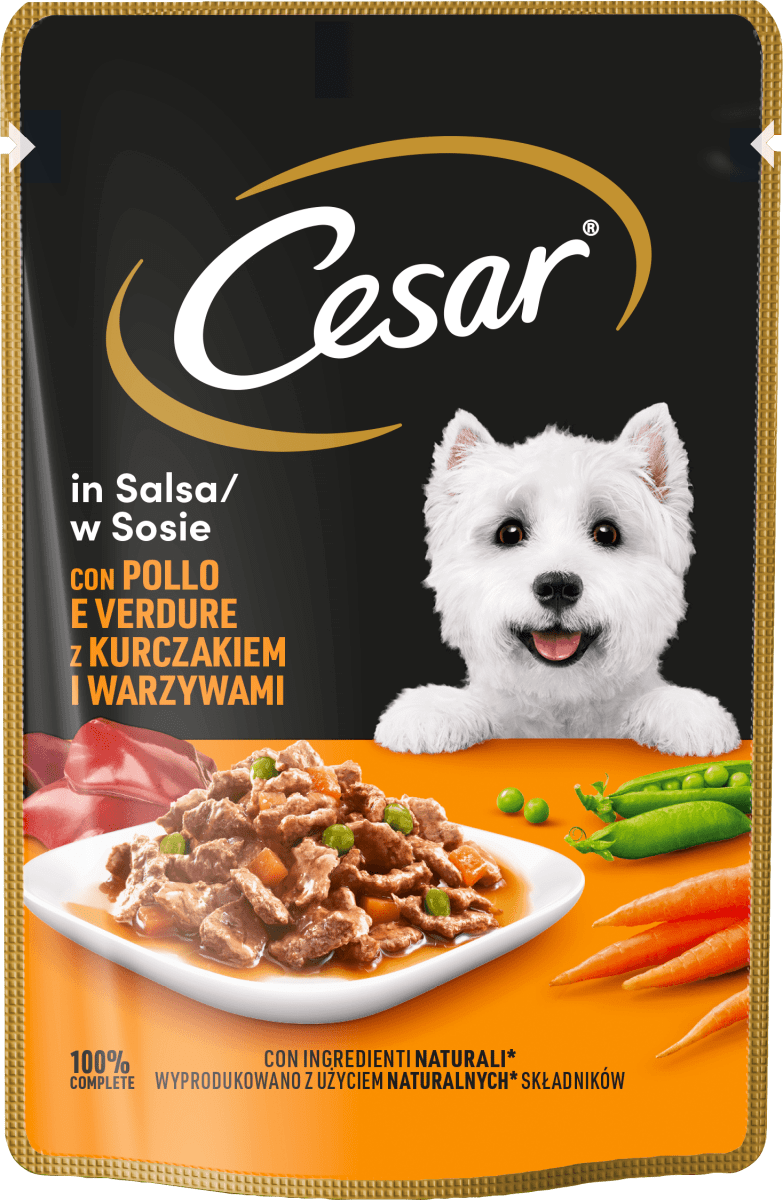 Cesar Cibo umido in salsa per cani con pollo e verdure, 100 g Acquisti  online sempre convenienti
