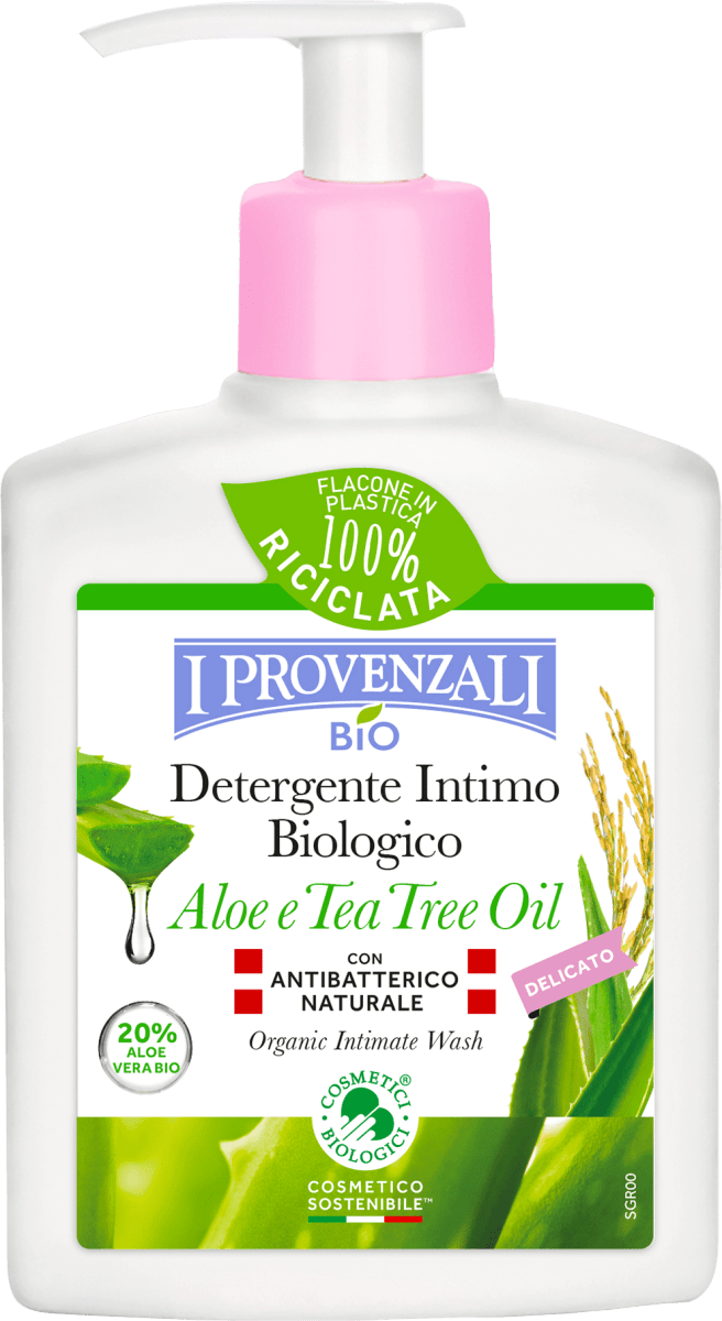I PROVENZALI Detergente intimo biologico delicato con aloe e tea