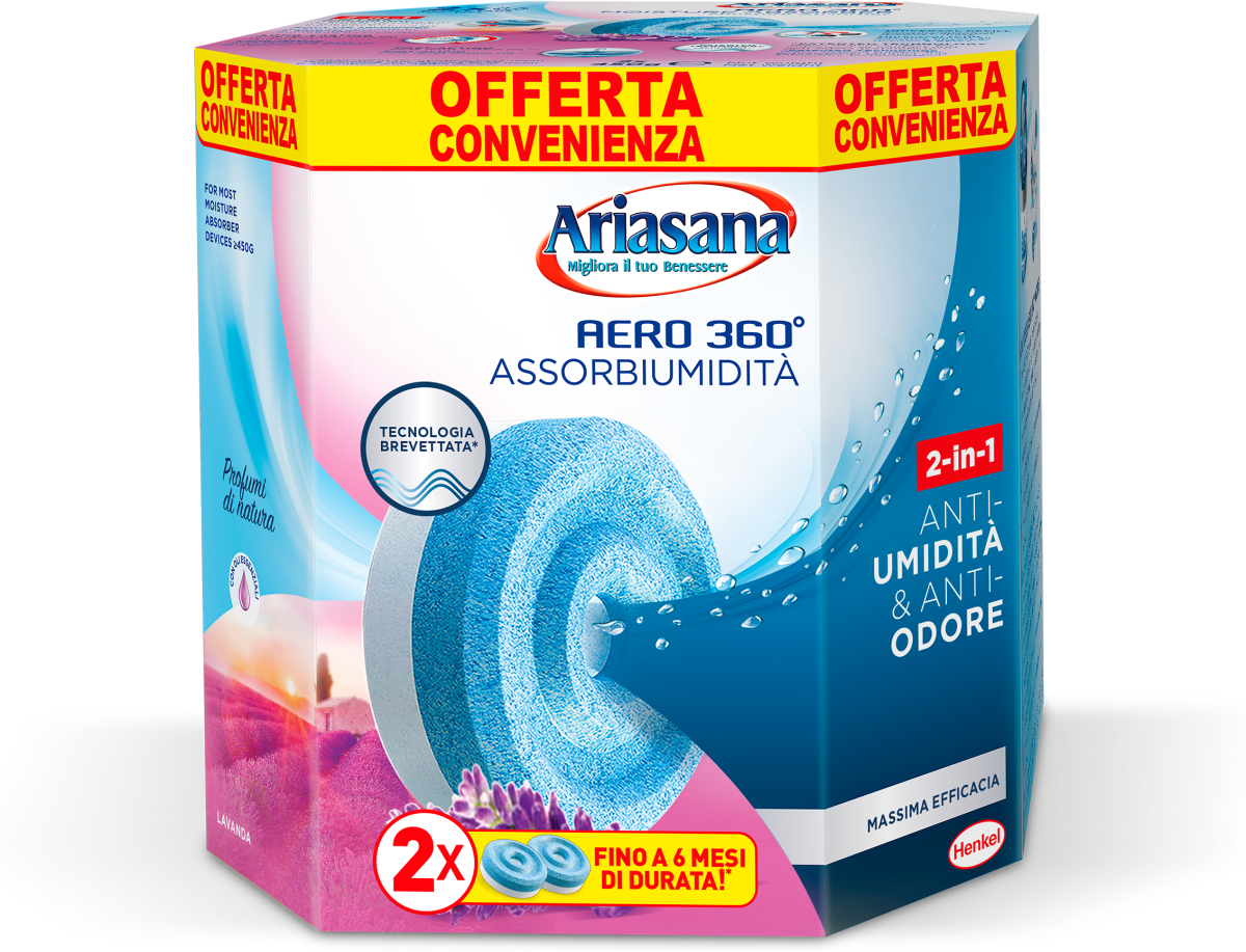 Ariasana 2 Ricariche tab alla lavanda per Aero 360° Assorbiumidità, 2 pz  Acquisti online sempre convenienti