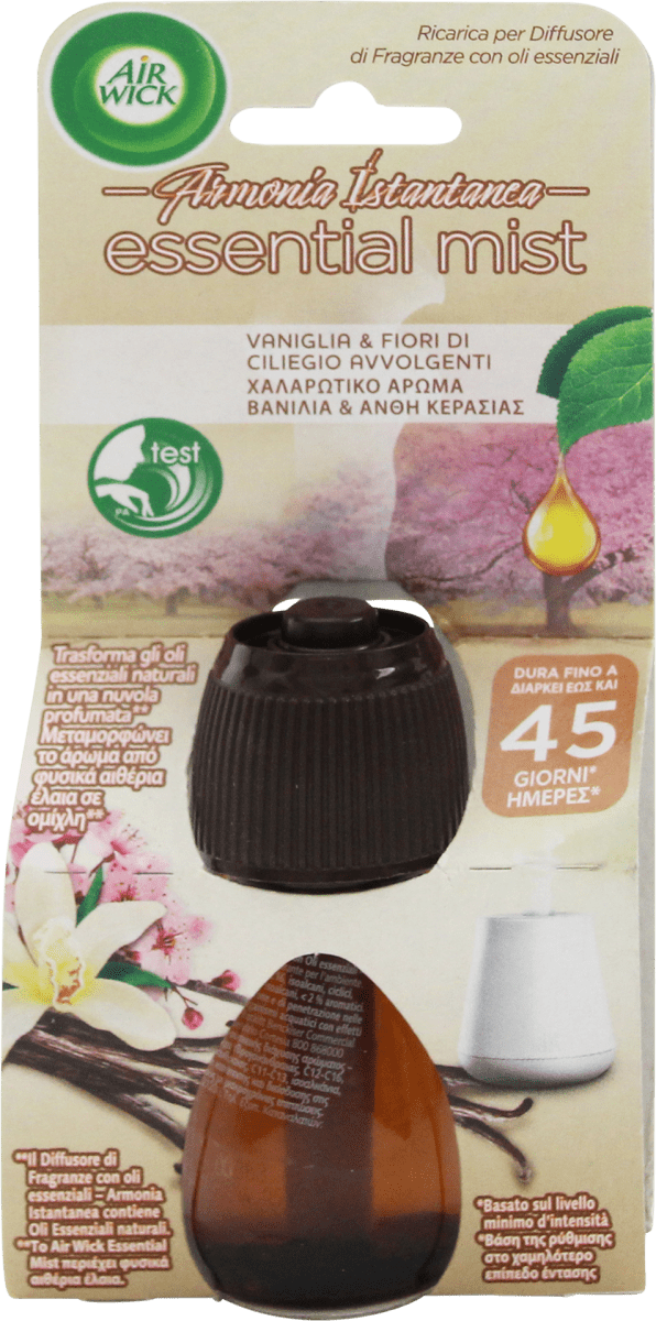AIR WICK Ricarica per diffusore di oli essenziali vaniglia e fiori di  ciliegio, 20 ml Acquisti online sempre convenienti