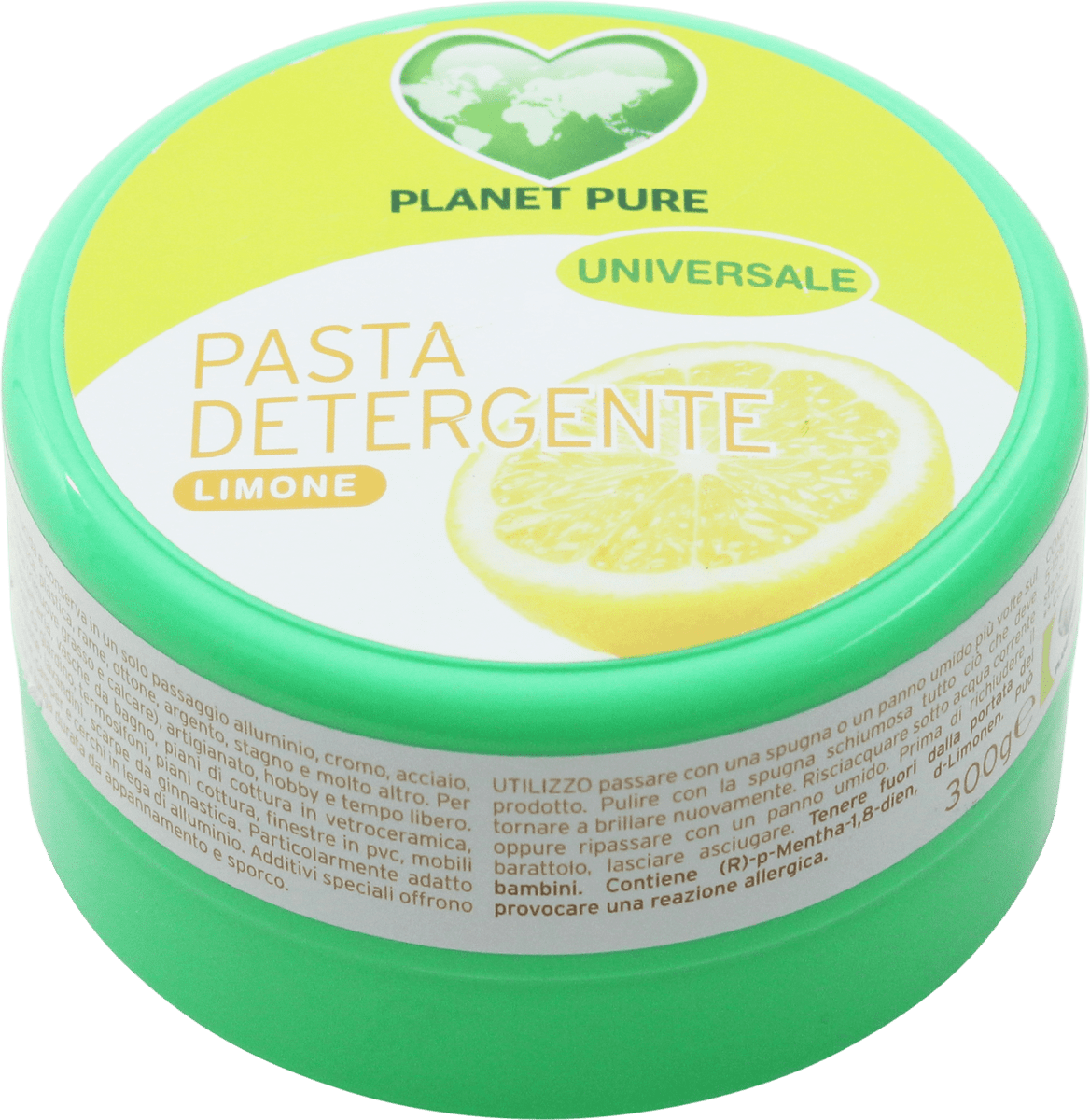 PLANET PURE Pâte Nettoyante Universelle - Citron, 300 g - Ecosplendo